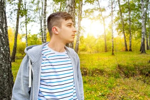 Lost Man in the Forest Foto stock