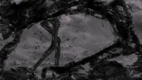 Lost man sleeps in heap of dead and see wakes up zombies walking above him. 스톡 동영상 147872105