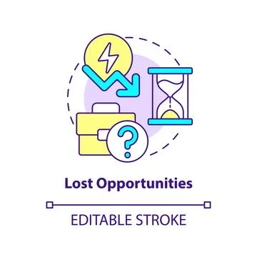 Lost opportunities concept icon Illustrazione stock