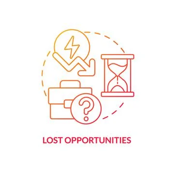 Lost opportunities red gradient concept icon Illustrazione stock