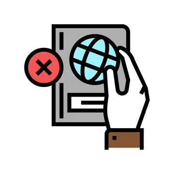 Lost passport document refugee color icon vector illustration Stock Illustration