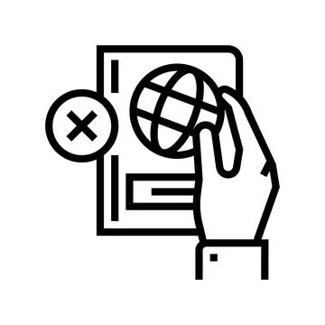 Lost passport document refugee line icon vector illustration Stock Illustration