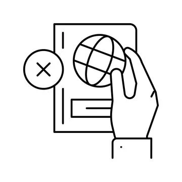 Lost passport document refugee line icon vector illustration Stock Illustration