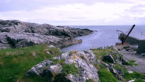 Lost place old ship dock in Norway Stock Footage 230215503