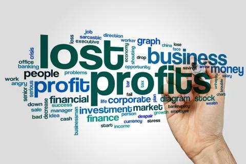 Lost profits word cloud 库存照片