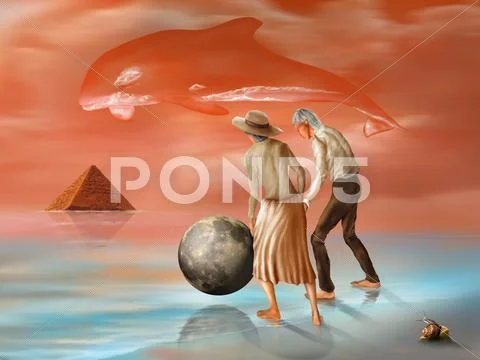 Lost pyramid Stock Illustration