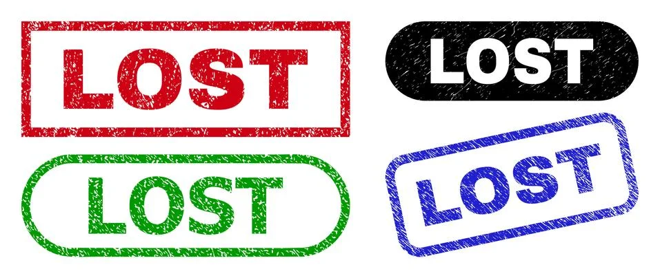 LOST Rectangle Watermarks Using Rubber Surface Illustrazione stock