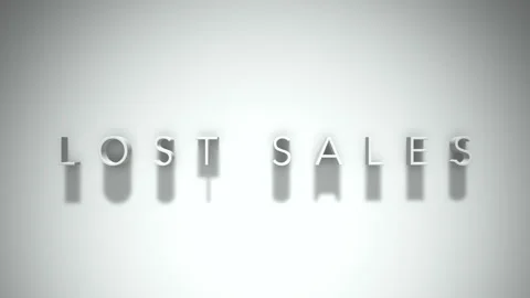 Lost sales 3D title animation with shadows on a white background Stock Footage 297670455