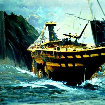 Lost ship Stock Illustration