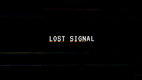 Lost signal glitch text with VHS distortion effect Stock Footage 320607423
