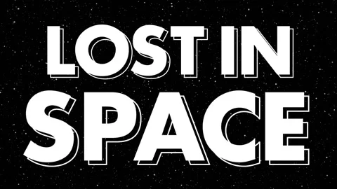 Lost in Space Typography in moving stars Stock Footage 169369646