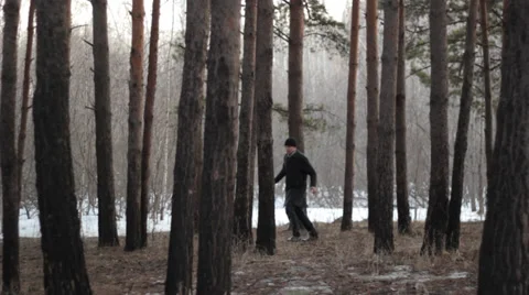 Lost in the spring forest Stock Footage 37155925