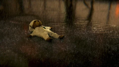 Lost stuffed bear on the street. Stock Footage 277247108