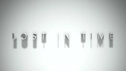 Lost in time 3D title animation with shadows on a white background Vídeos de archivo 297855777