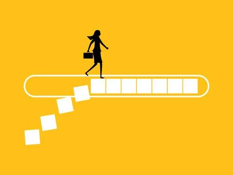 Lost time. Businessman on bar loading. vector Stock Illustration