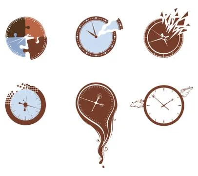 Lost time icon set. Stock Illustration