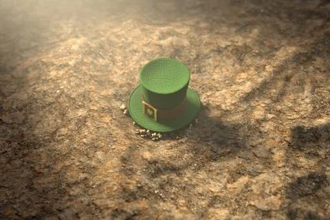 Lost Tiny Leprechaun Hat Stock Illustration