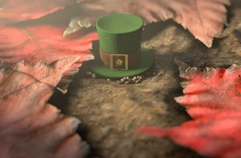 Lost Tiny Leprechaun Hat Stock Illustration