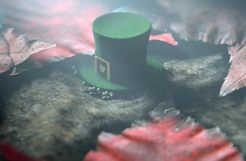 Lost Tiny Leprechaun Hat Stock Illustration