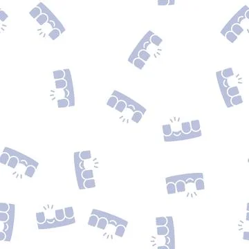 Lost tooth glyph seamless pattern Illustrazione stock