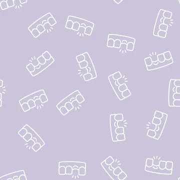 Lost tooth line seamless pattern Illustrazione stock