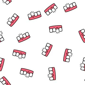 Lost tooth vector seamless pattern Illustrazione stock