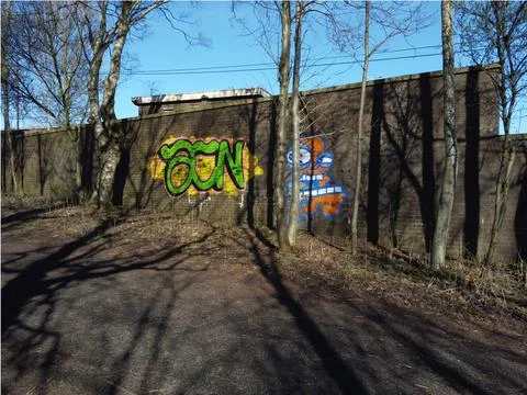 A lost wall in Glasgow Stock Photos