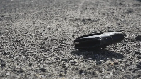 A lost wallet falls to the ground, 2 variants + hand retrieving the wallet Stock Footage 114061778