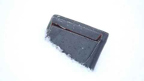 Lost wallet in the snow. Stock-Footage 84134966
