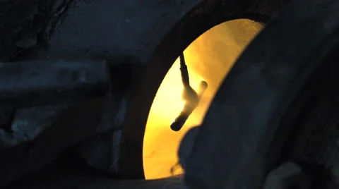 Lost wax bronze casting in a foundry Stock Footage 60030638