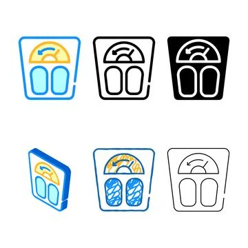 Lost weight color set icon vector sign Stock Illustration