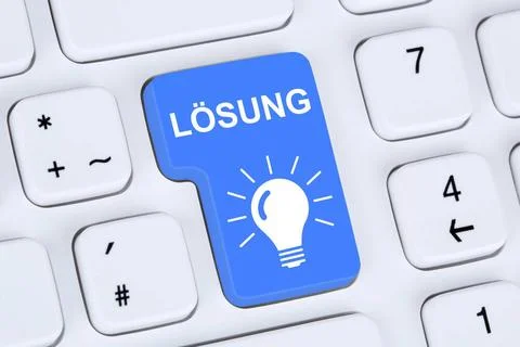 Lösung finden Problem Konflikt Button mit Computer Lösung finden Problem K. Stock Photos