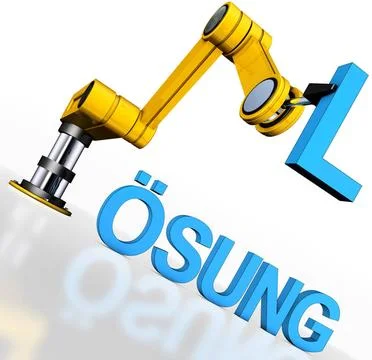 Lösung high resolution 3D rendering of a german solution concept Copyright.. Stock Photos