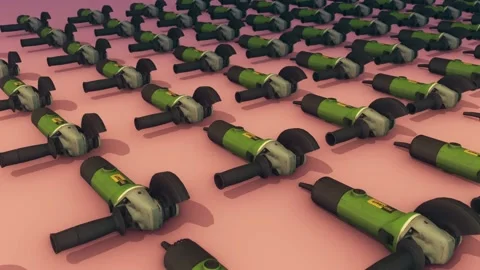 A lot of angle grinder in a row Video stock 155031145