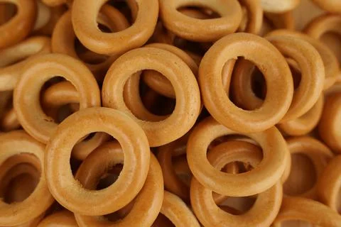 A lot of bagels on the table Stock Photos