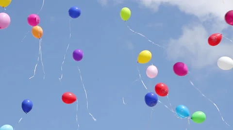 A lot of balloons in the sky 스톡 동영상 64799783