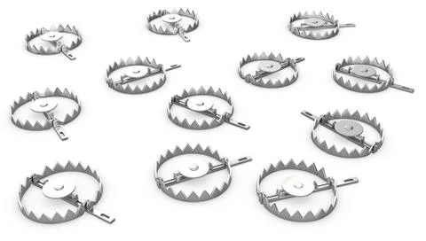 A lot of bear traps Stock-Illustration