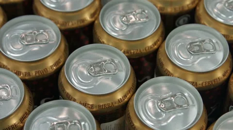 A lot of beer cans Stock Footage 67980493