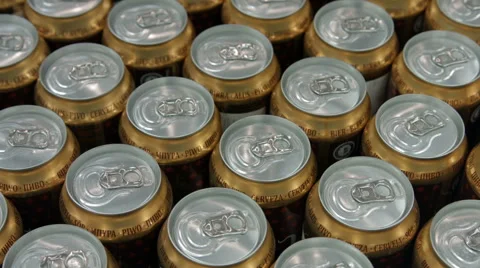 A lot of beer cans Stock Footage 67980515