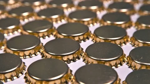Lot of beer caps for trade Stock Footage
