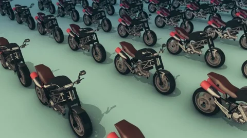 A lot of bike in a row Stock Footage 154847232