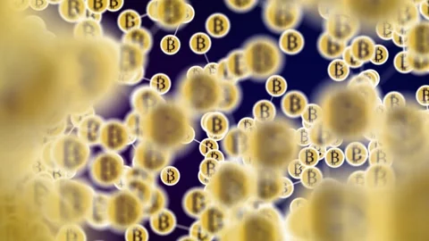 A lot of bitcoin crypto coins, technologies Vídeo Stock 162050105