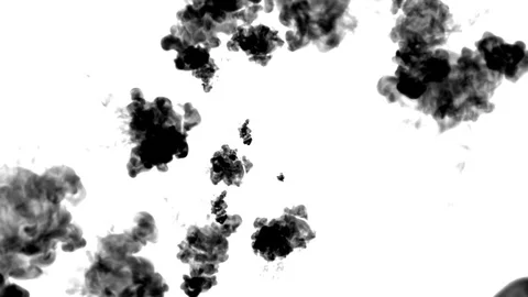 A lot of black ink flows on white moving in slow motion, ink or smoke inject Stock Footage 80660845