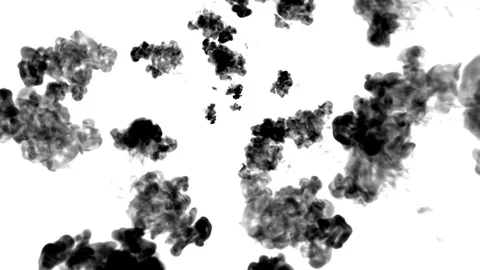 A lot of black ink flows on white moving in slow motion, ink or smoke inject Stock Footage