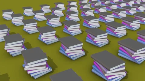 A lot of book set in a row Stock Footage 154846928