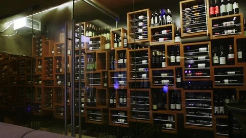 A lot of bottles of wine Stock Footage 80109941