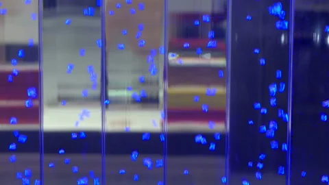 A lot of bubbles with backlight Stock Footage 86597172