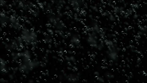 A lot of bubbles in motion on a black background. Animation of a beautiful Stock Footage 115971469