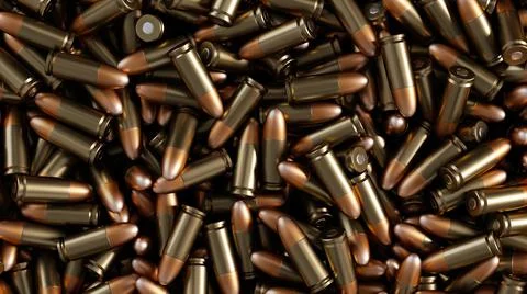 A lot of bullets. Background. Illustrazione stock