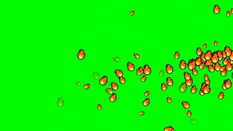 Lot Burning with Flames - Chroma Key Green Screen Footage Video stock 337397201